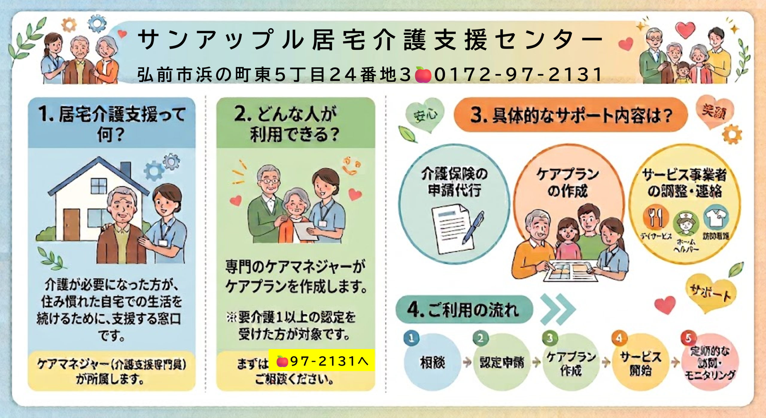「居宅介護支援事業所・ケアマネジャーってどんな仕事をするの？」（サンアップル居宅介護支援センター）